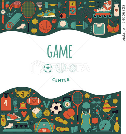 fitness and sport elements in doodle style fitness and sport elements in doodle style 24006808