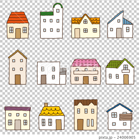 Cute House Set Stock Illustration