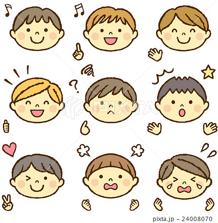 Boys Emotions And Facial Expressions Stock Illustration 24008070 Pixta