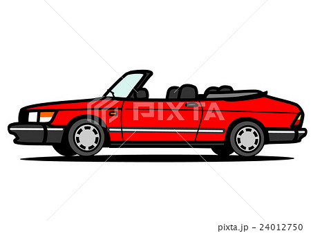 4シーターオープンカー 赤のイラスト素材 24012750 Pixta
