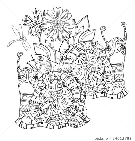 Zen art stylized snail 24012793