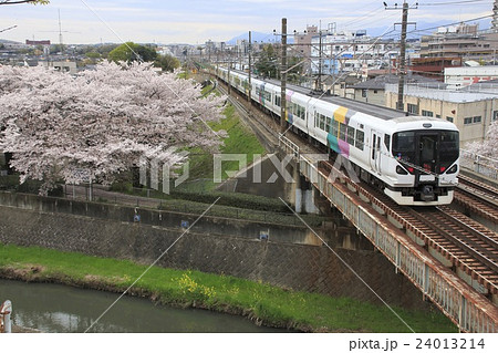 残堀川を行く中央線特急かいじ号：E257系 24013214