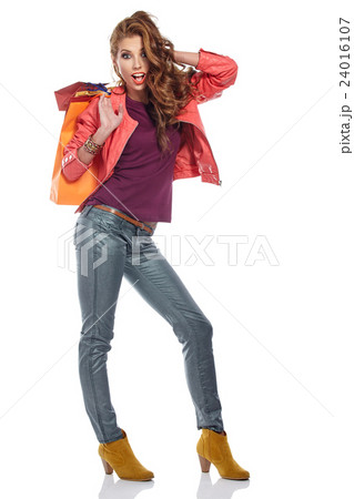 Photo of young sexy woman with shopping bags Photo of young sexy woman with shopping bags 24016107