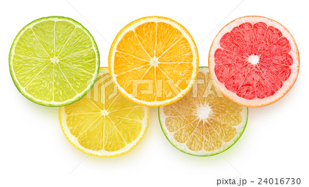 Slices of citrus fruits as olympic games logo 24016730