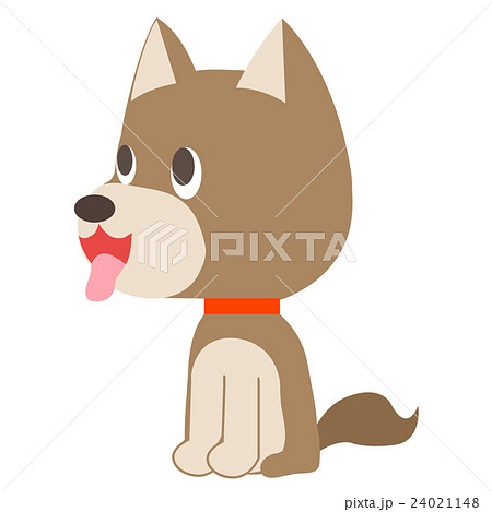 舌を出す日本犬のイラスト素材
