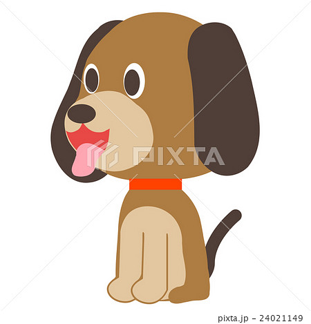 舌を出す小型犬のイラスト素材