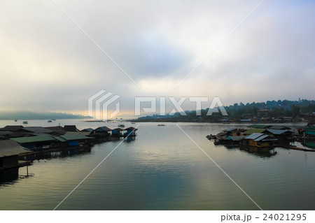 foggy morning at bridge Sangkhlaburi. foggy morning at bridge Sangkhlaburi. 24021295