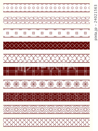 Collection of vector geometric seamless borders Collection of vector geometric seamless borders 24021563