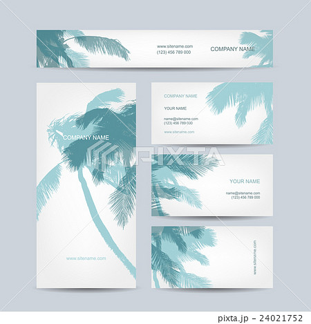 Set of business cards design, palm tree Set of business cards design, palm tree 24021752