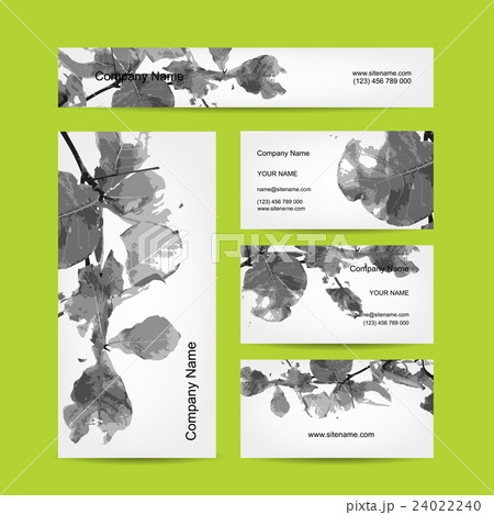 Business cards design, abstract leaf background 24022240