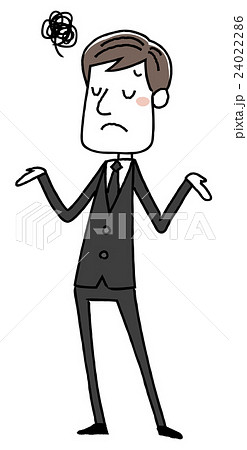 喪服を着た男性:困る 喪服を着た男性:困る 24022286