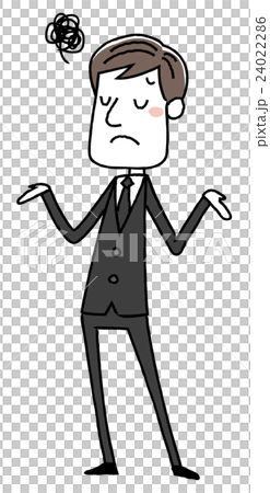 喪服を着た男性:困る 喪服を着た男性:困る 24022286
