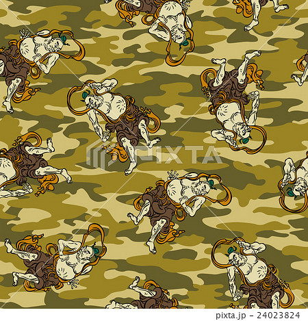 仏像と迷彩のパターン 24023824