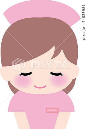 看護師 女性ナース あいさつ笑顔のイラスト素材 24023981 Pixta