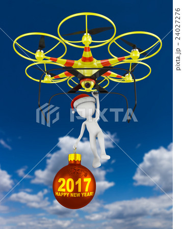 Drone and Santa with a ball 2017 Drone and Santa with a ball 2017 24027276