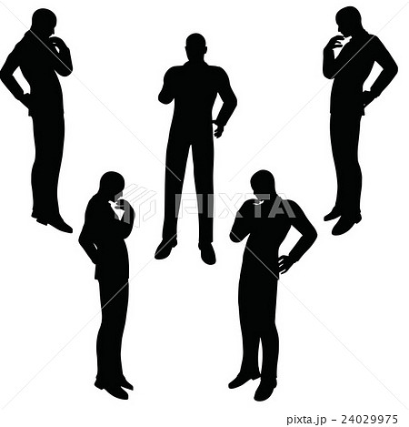man silhouette in anxious pose 24029975