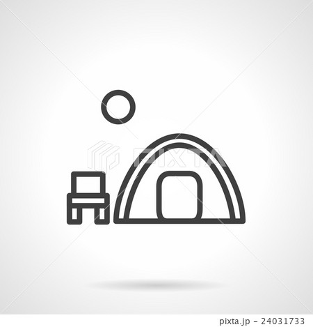 Overnight camp tent black line vector icon Overnight camp tent black line vector icon 24031733