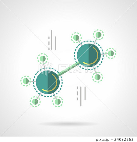 Molecule scheme flat color design vector icon 24032263