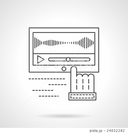 Sound record processing flat line vector icon 24032282