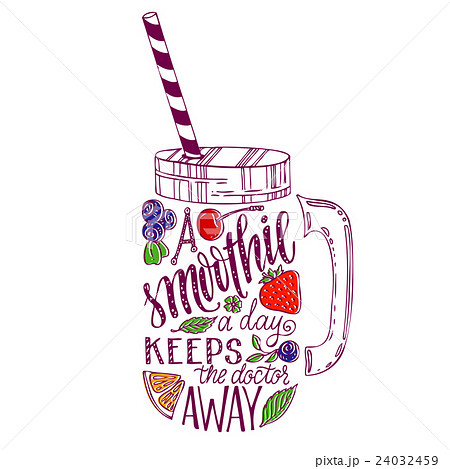 Lettering in smoothie mason jar silhouette 24032459