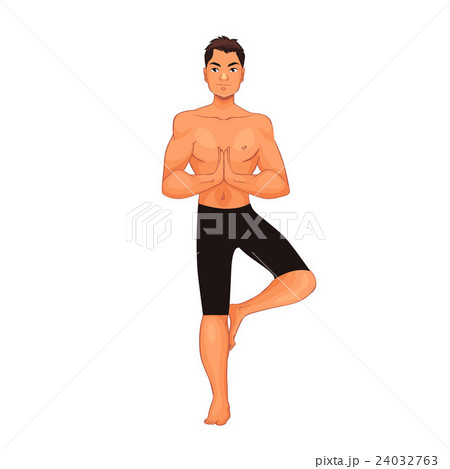 handsome young man in various poses of yoga 24032763