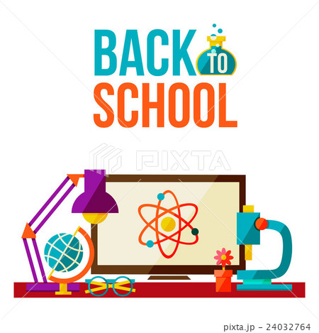 Back to school poster - computer microscope lamp 24032764