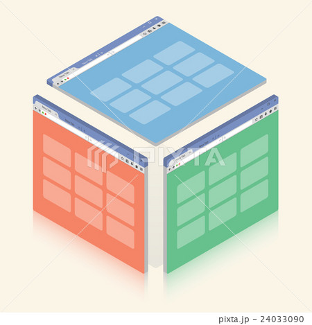 Simple colorful isometric browser window on white Simple colorful isometric browser window on white 24033090