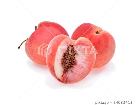 Peach with isolated on white background Peach with isolated on white background 24033413