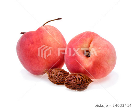 Peach with isolated on white background 24033414