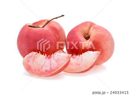 Peach with isolated on white background Peach with isolated on white background 24033415
