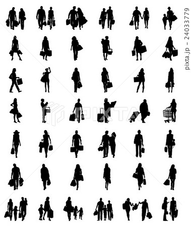 silhouettes of  shopping 24033779