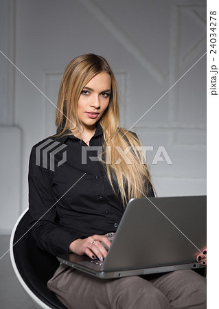 Portrait of nice blond woman Portrait of nice blond woman 24034278
