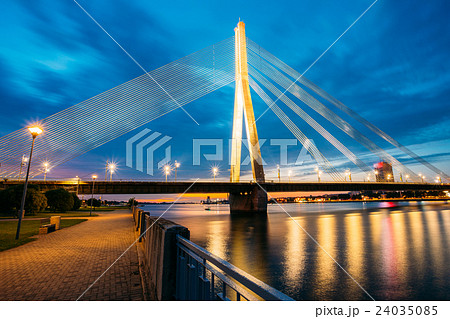Vansu Bridge In Riga, Latvia. Shroud Bridge. Cable 24035085