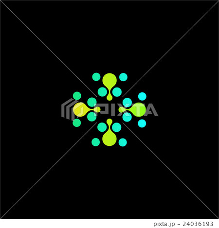 Isolated abstract green color dotted cross vector 24036193