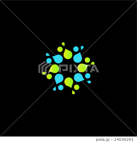 Isolated abstract blue and green flower vector Isolated abstract blue and green flower vector 24036261