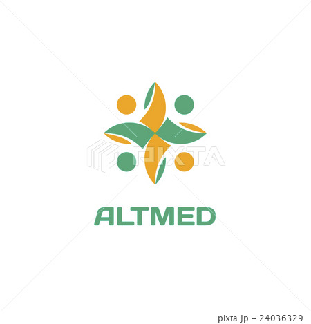 Isolated green and orange color cross on the white Isolated green and orange color cross on the white 24036329