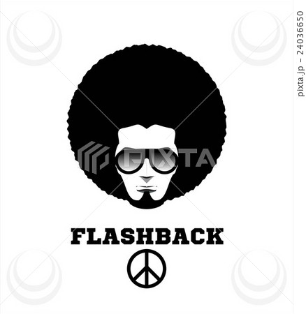 Retro man in 1970s hairstyle. Frizzy, 70's. 24036650