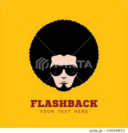 Retro man in 1970s hairstyle. Frizzy, 70's. Retro man in 1970s hairstyle. Frizzy, 70's. 24036654