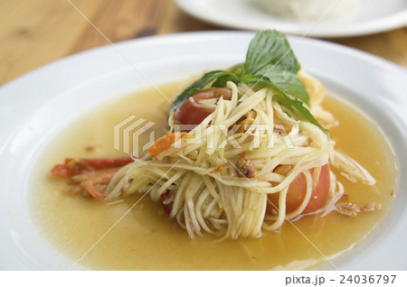 papaya salad somtum thai asian cuisine vegetable 24036797
