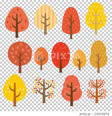 木のイラスト 秋 のイラスト素材