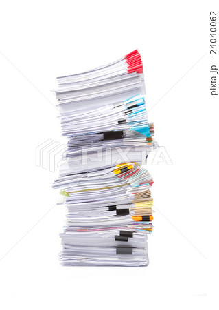 Stack of business papers isolated Stack of business papers isolated 24040062