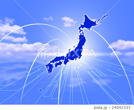 ビジネス日本　日本地図　サイエンス　日本　成長　経済　躍進　ネットワーク 24042335