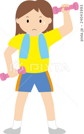 ダンベル体操をする女性 24043993