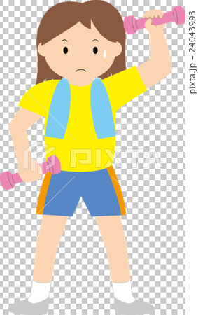 ダンベル体操をする女性 24043993