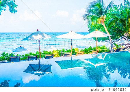 Umbrella pool and chair Umbrella pool and chair 24045832