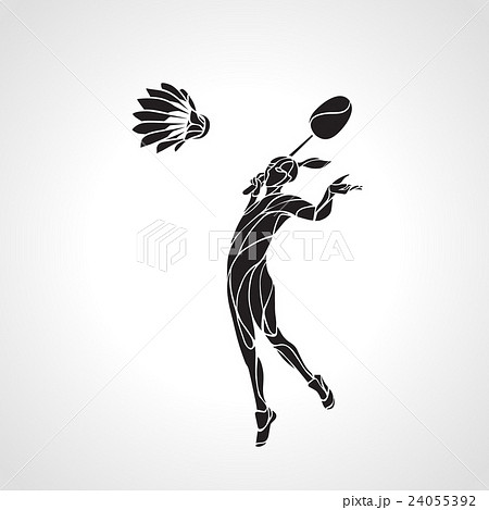 Creative Silhouette Of Abstract Female Badmintonのイラスト素材