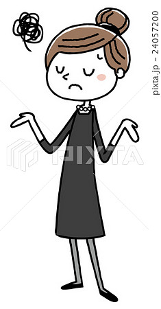 喪服を着た女性:困る 喪服を着た女性:困る 24057200