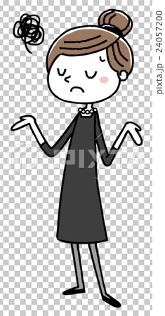 喪服を着た女性:困る 喪服を着た女性:困る 24057200