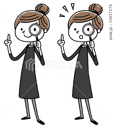 喪服を着た女性:虫眼鏡 喪服を着た女性:虫眼鏡 24057279