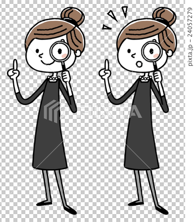 喪服を着た女性:虫眼鏡 喪服を着た女性:虫眼鏡 24057279